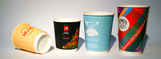 Бумажные одноразовые стаканчики для кофе с логотипом оптом