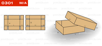 Коробка крышка-дно 0301 картонная, гофрокартонная, микрогофрокартонная